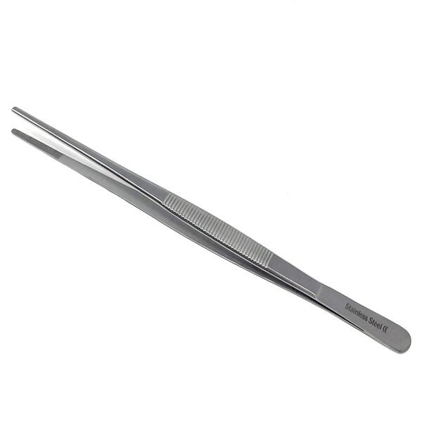 A2Z Scilab Utility Tweezers Straight Serrated Jaws 8 Inch L, Stainless Steel A2Z-ZR976 - main